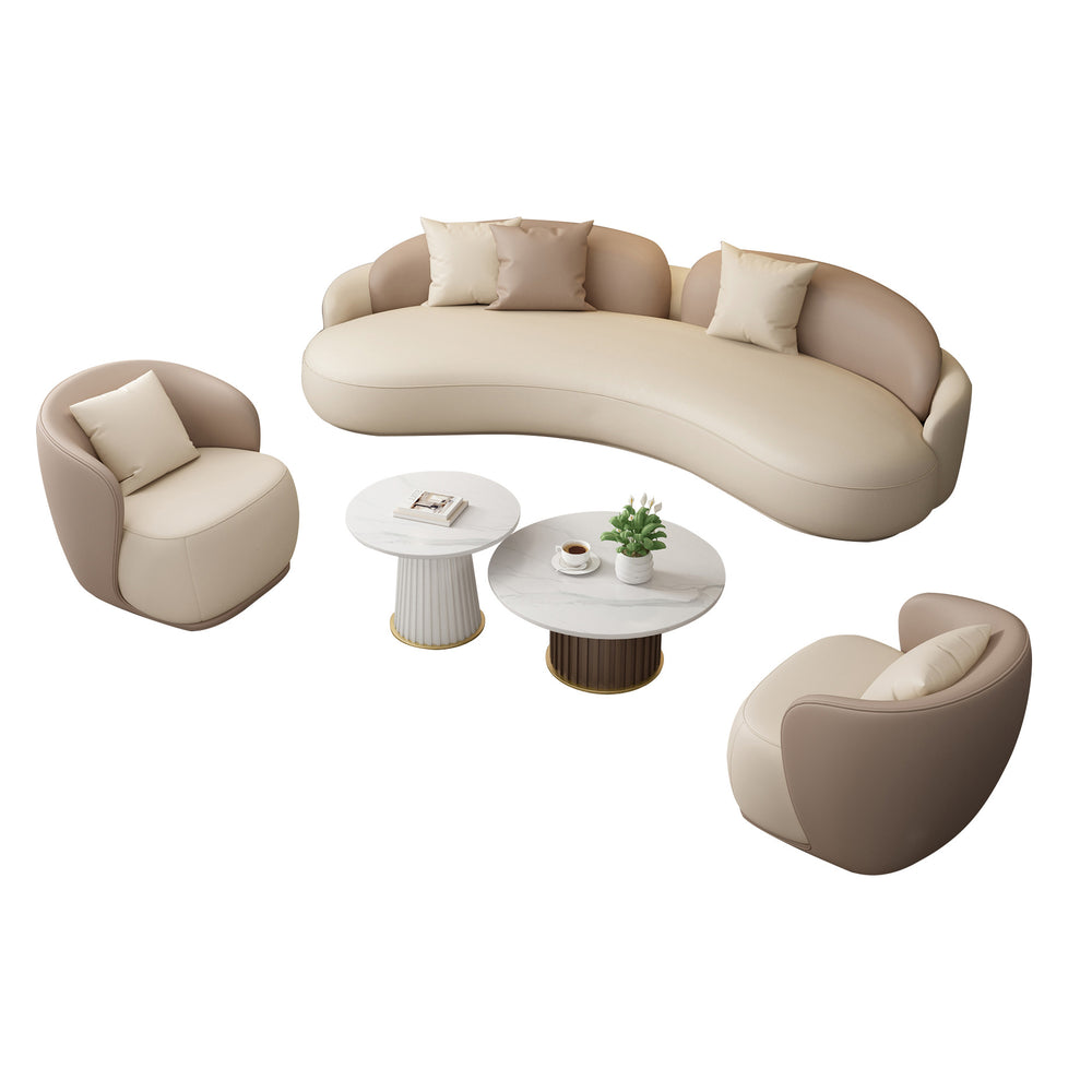 Hotel lobby cream style sofa booth vip club showroom lobby sales office reception cat scratching leather sofa