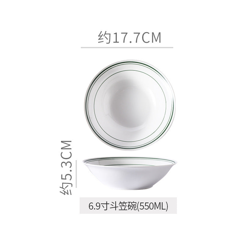 Minimalist pure white ceramic bowl, plate, and dish set - premium dinnerware for restaurants, hotels, and home use - ideal for desserts, steaks, and entrees