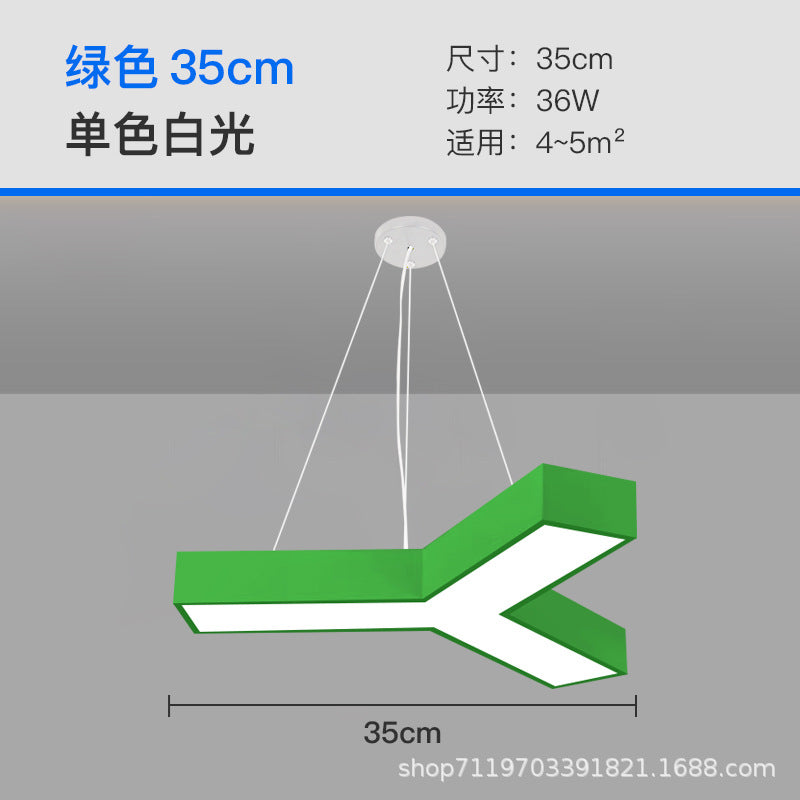 LED Kindergarten Classroom Corridor Y-shaped Light Children's Playground Color Hexagonal Lighting Dance Studio Modeling Chandelier