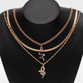 Double layer snake-shaped diamond necklace wholesale european and american cross-border pendant ins creative stylish punk thick chain clavicle chain for women