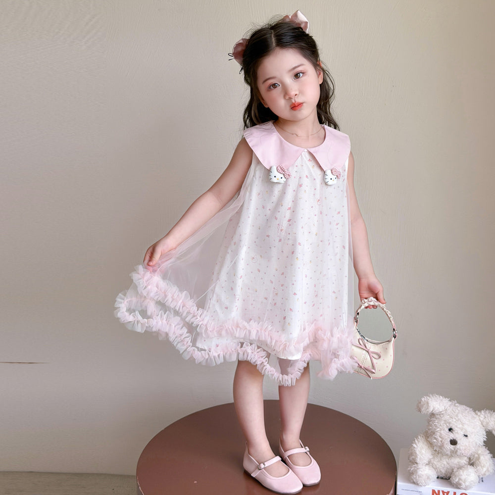 Girls' summer dress  new style chic baby girl mesh tank dress - super cute summer tank dress