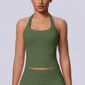 new arrival square collar halter beautiful strap chest pad high elastic long vest running fitness yoga sports seamless vest