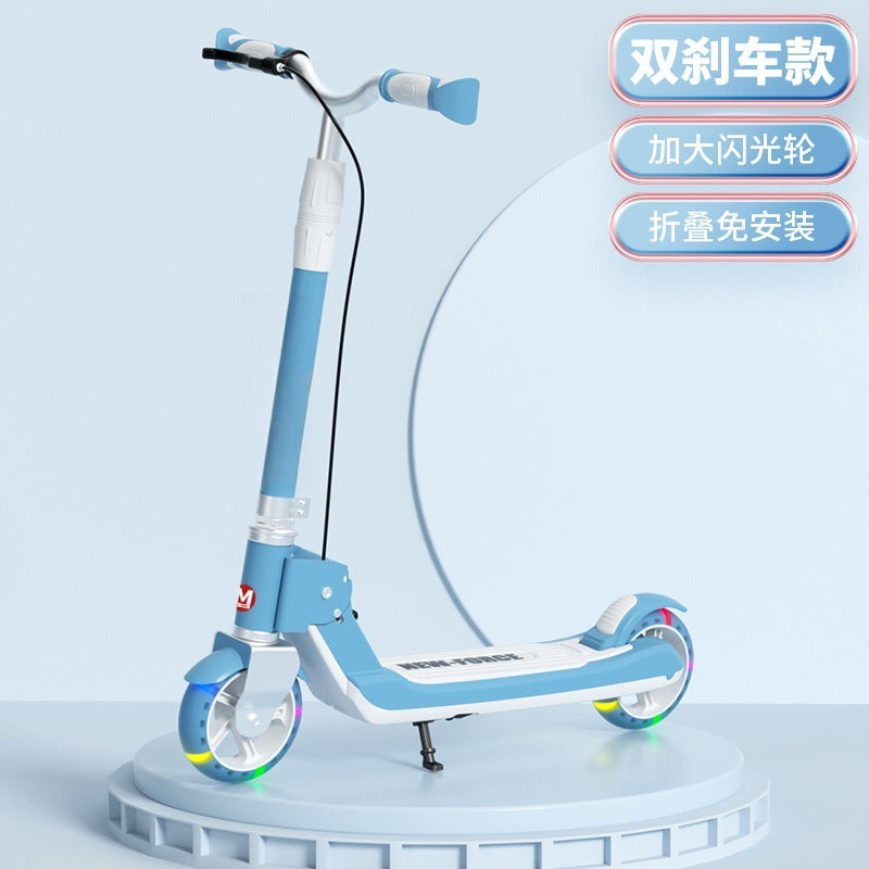 New children's scooter adult two-wheeler foldable adolescent men's and women's flash wheels large wholesale scooter