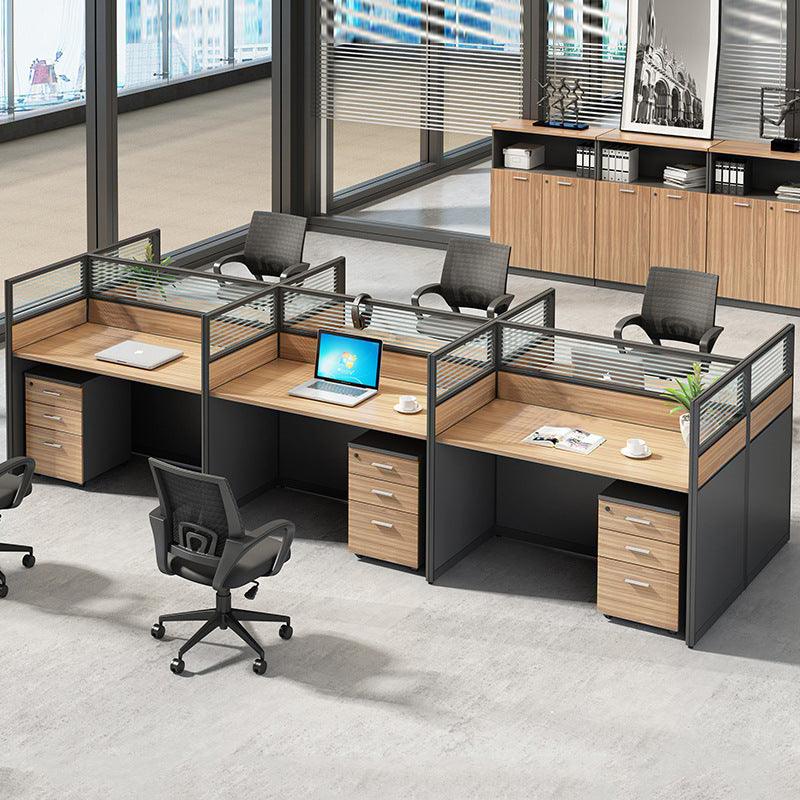 Staff desk and chair combination screen four-person employee booth casual modern partition office workstation desk