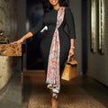 D539exportplus size women's clothing   elegantolelegant pencil skirt hip-covering patchwork african dress