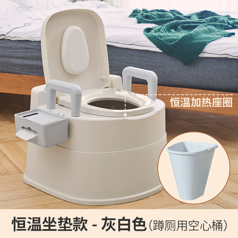 Household adult portable toilet for seniors, pregnant women, and the disabled - indoor commode chair/toilet stool