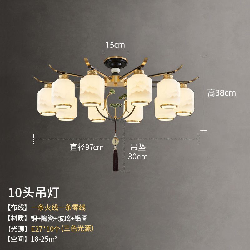 New chinoiserie chandelier living room lamp chinese style zen restaurant hotel booth room lamp for home downward chinoiserie lamps