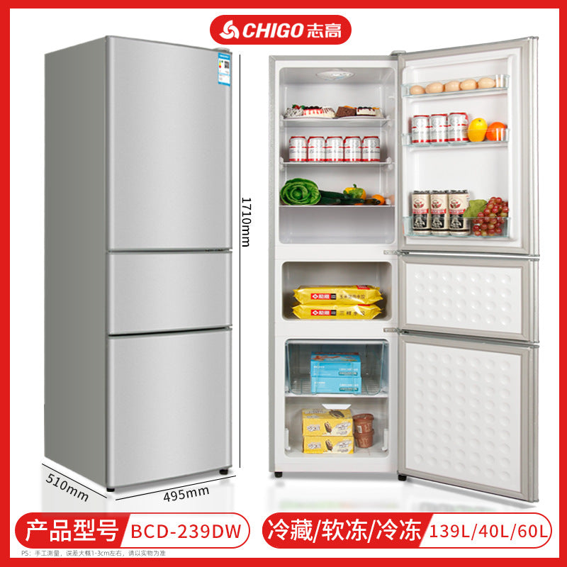 Chigo refrigerator home appliances procurement wholesale multi-specification tier 1 energy efficiency apartment refrigerator rental refrigerator for home