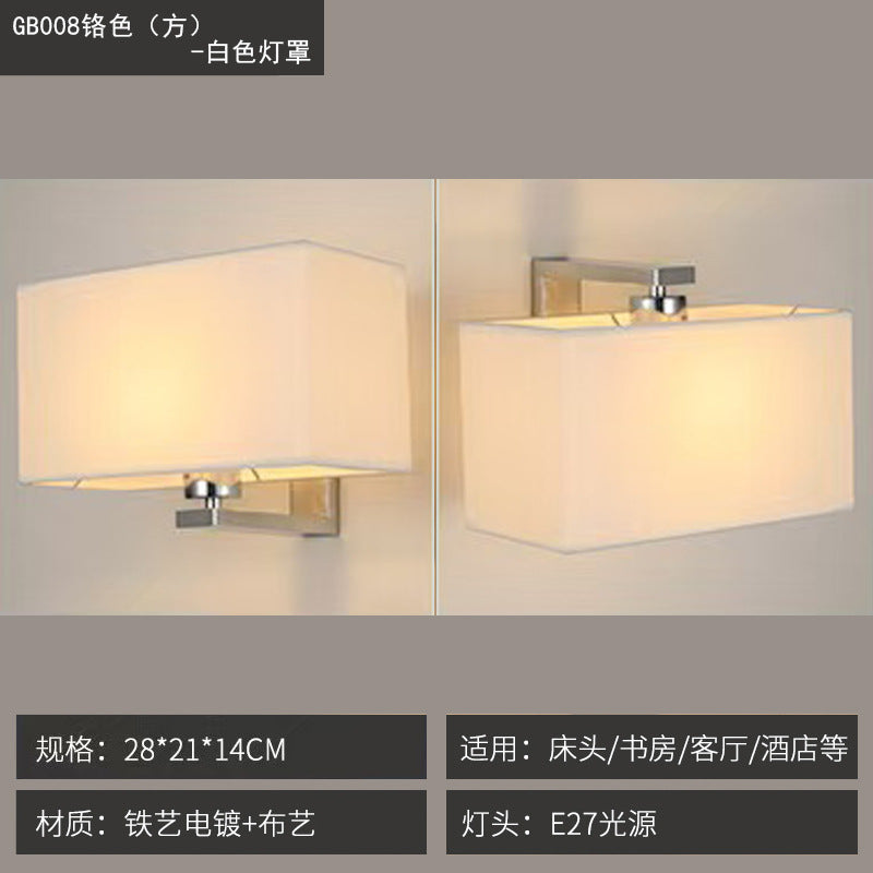 Wall lamp popularcasual up and down adjustment installation room reading master bedroom bedside lamp normcore fabric lampshade led lamp