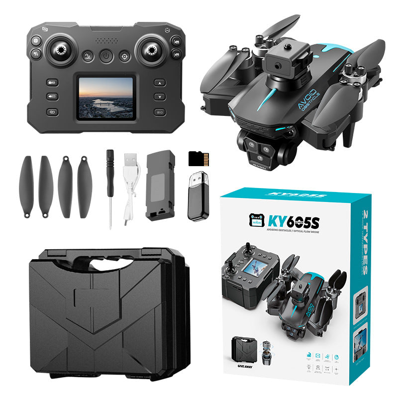 Ky605s drone - brushless motor, hd aerial photography, long-endurance quadcopter with screen, remote control aircraft toy
