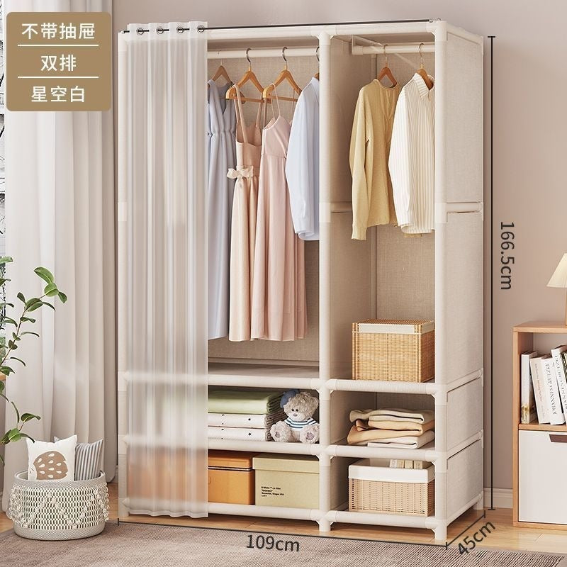 Wardrobe combination assemble bedroom simple wardrobe hanging clothes rack simple assembly storage cabinet wardrobe for rental