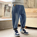 Boys' spring pants: denim jeans, spring/autumn styles,  new collection, kids' and big kids' trousers, fleece-lined and extra thick