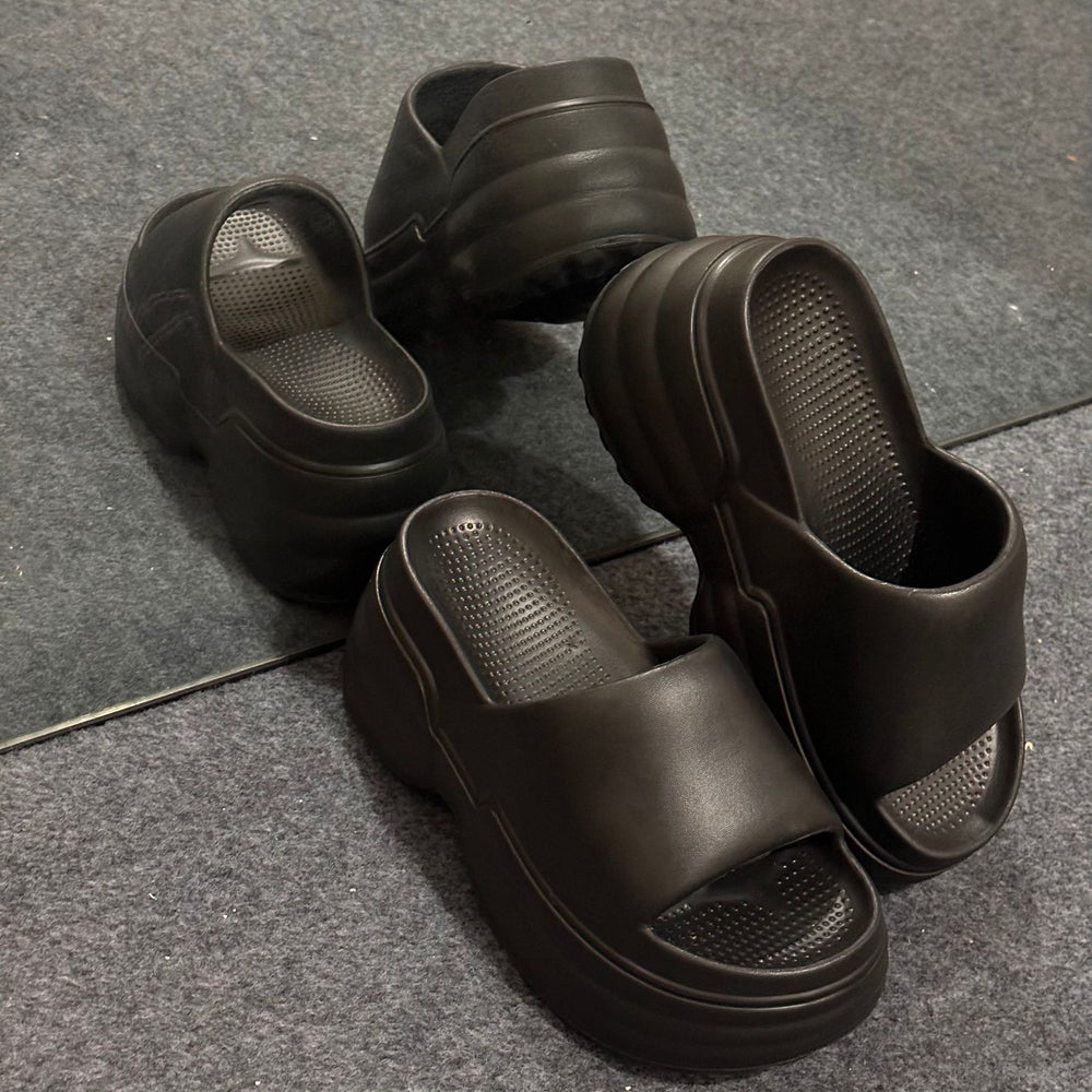 Women's platform wedge sandals - 2025 summer new arrival - trendy star thong sandals - outdoor beach slides