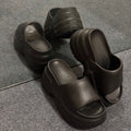 Women's platform wedge sandals - 2025 summer new arrival - trendy star thong sandals - outdoor beach slides