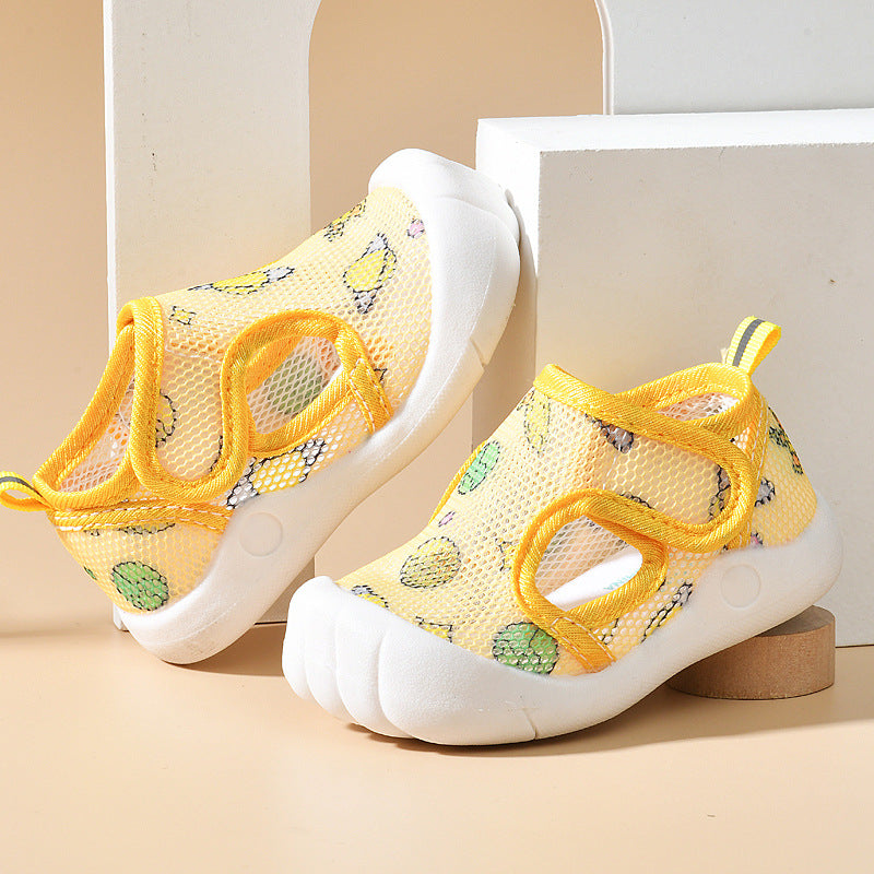 Baby sandals for boys, summer first walker shoes, 0-1-2 years old infant anti-slip soft sole mesh shoes for babies and toddlers, baby girl shoes