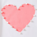 Girls' outfit set: pearl heart short-sleeve top + flare pants set