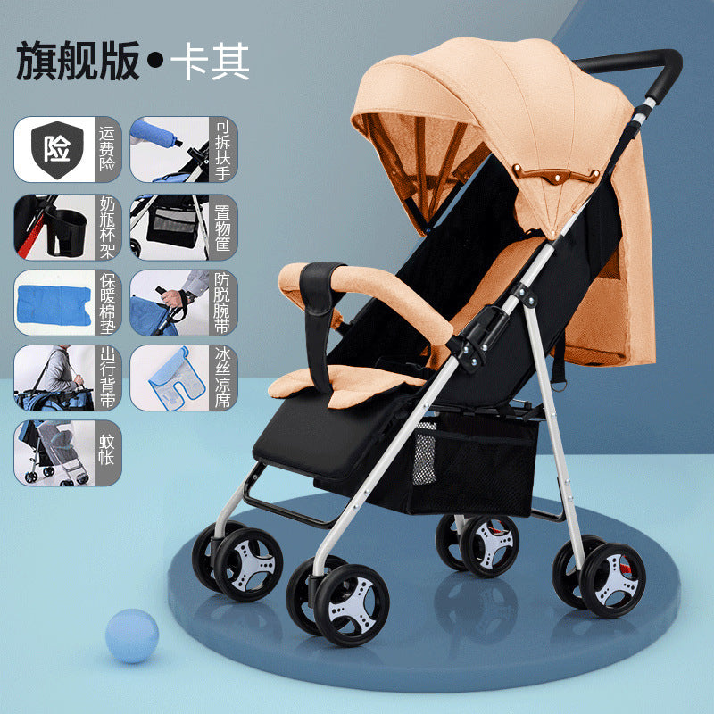 2025 newborn stroller - convertible pushchair, lightweight & foldable, one-click fold, suitable for ages 0-3 years