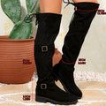 foreign trade  new large size boots thick heel round toe boots fashion autumn winter suede women's boots