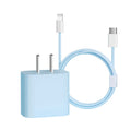 pd20w/30w fast charging head suitable for apple charger braided double c data cable colorful macaron single head