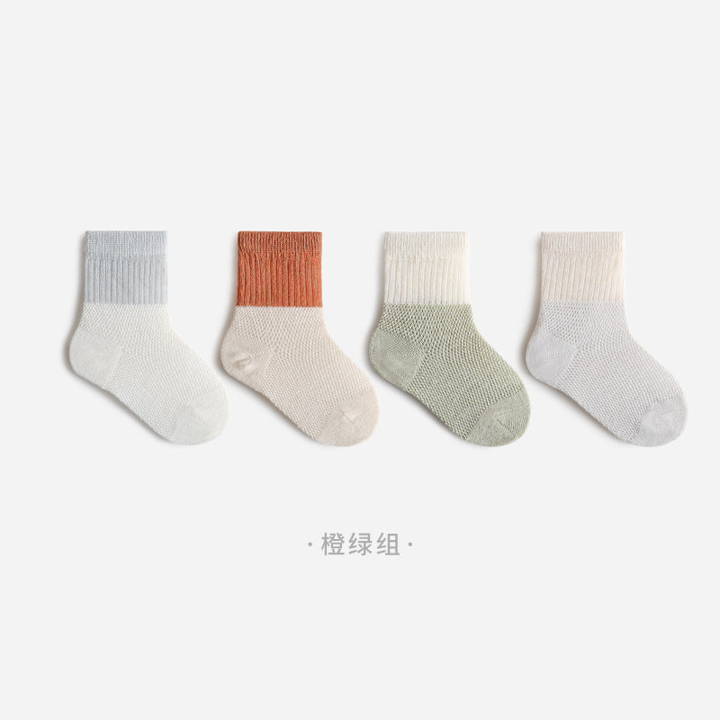 Babibele kids mesh socks - spring/summer thin style, pure cotton, seamless, breathable baby & newborn socks, class a