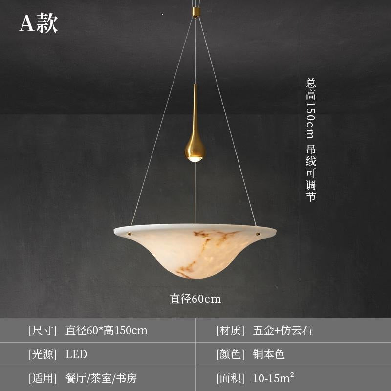 Modern faux marble chandelier - light luxury style for living room, danish art creative designer staircase, dining room, study, and bedroom lighting