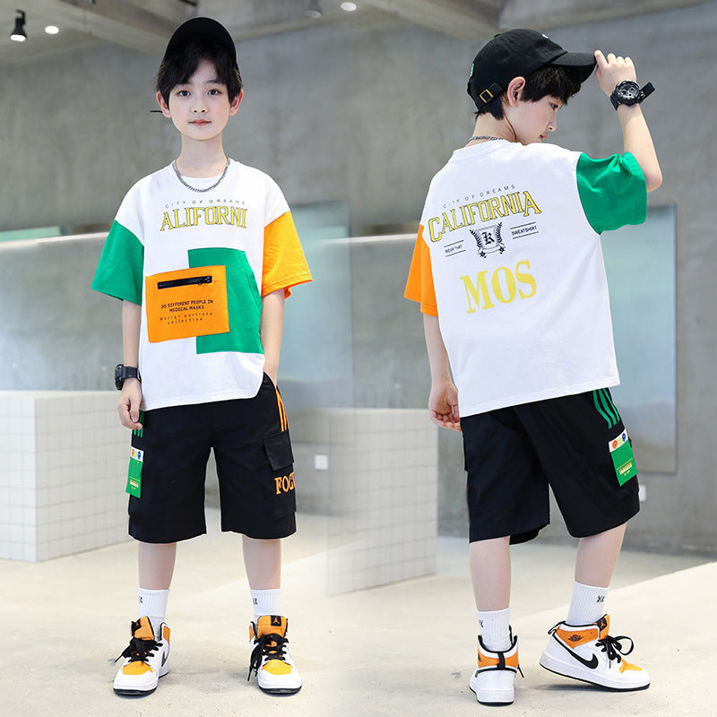 Boys' summer outfit set:  new summer collection - lightweight, sporty, and trendy styles for older boys