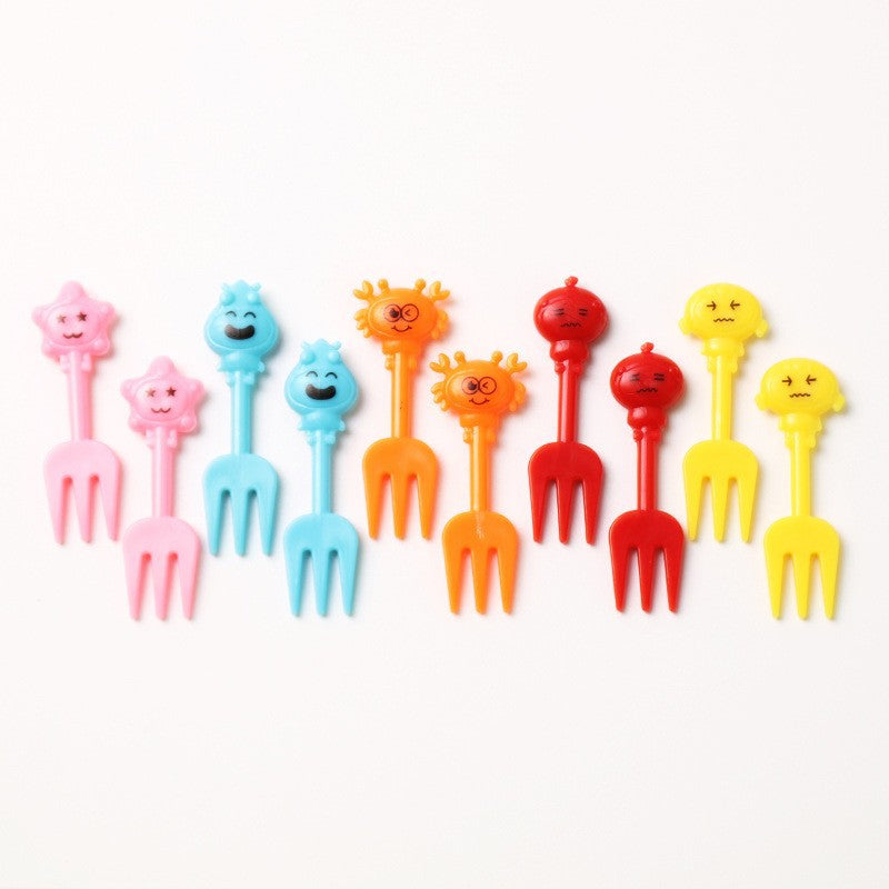 cartoon fruit fork set - cute animal creative fruit picks, bento fruit forks, dessert forks - wholesale