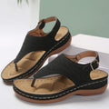 Women's thong sandals -  summer new arrivals, plus size, buckle closure, wedge heel, ready stock wholesale