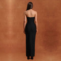 C7503 cross-border   fashion women's sexy bandeau high-end rhinestone backless dress