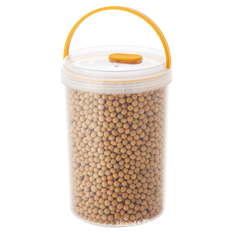 Kitchen Refrigerator Grains Plastic Sealed Jar Transparent Multifunctional Desktop Sundries Round Storage Box with Lid