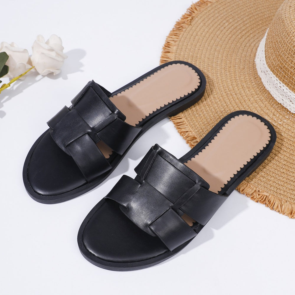 Exportplus sizenew arrival one-piece strap sandals flatsnon-slipcasual can be worn outside lazy shoes flatscasual one-piece