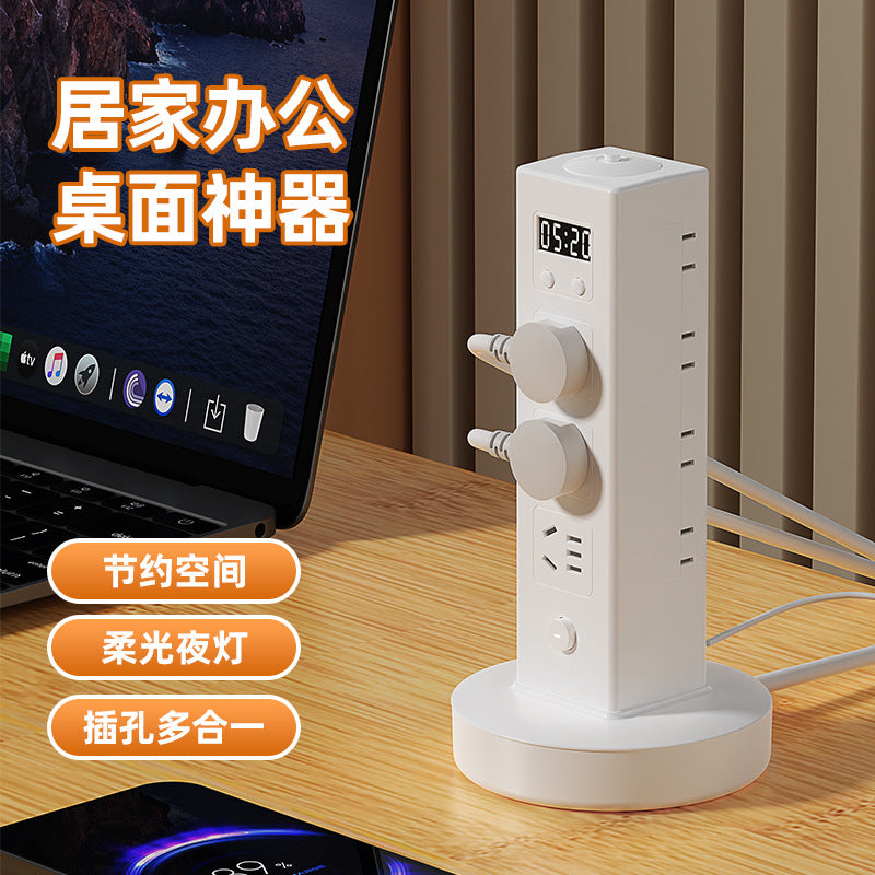 Vertical storage socket panel multi-port usb power strip for home and office - multifunctional desktop power strip
