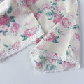 Autumn korean style new children's wear: girls' all-over floral print lace blouse and loose wide-leg pants set - kids' loungewear