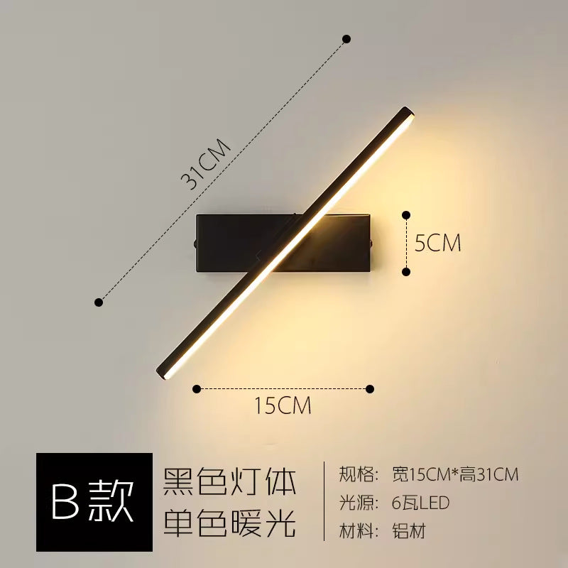 Minimalist nordic wall lamp - bedroom bedside, living room accent wall, hallway, entryway led rotatable hotel wall sconce