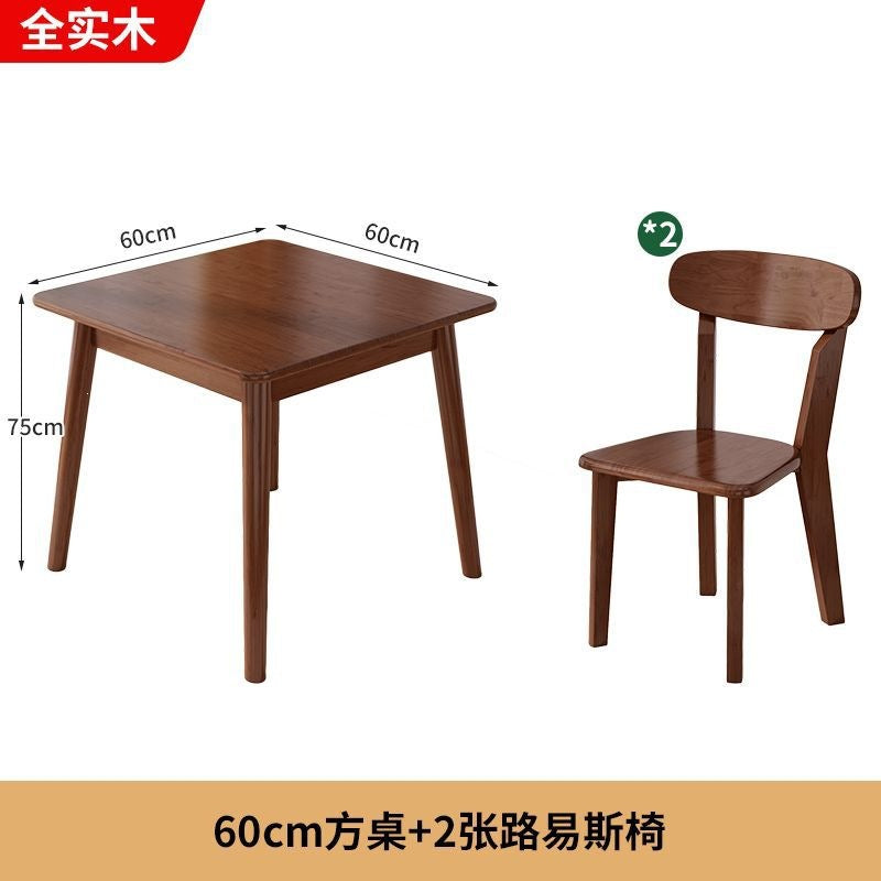 Scandinavian style dining table and chair combination restaurant square table rubber wood square dining table and chair eight immortals table solid wood dining table