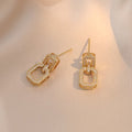 Women's jewelry influencer colorful geometric niche design fashionable minimalist electroplated zircon stud earrings, rings, and necklaces