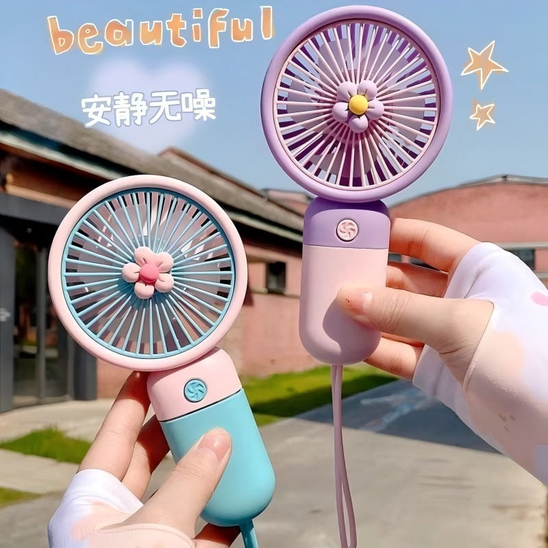 Handheld mini fan - portable, rechargeable, usb powered, silent desktop fan for office, student dorm, and travel