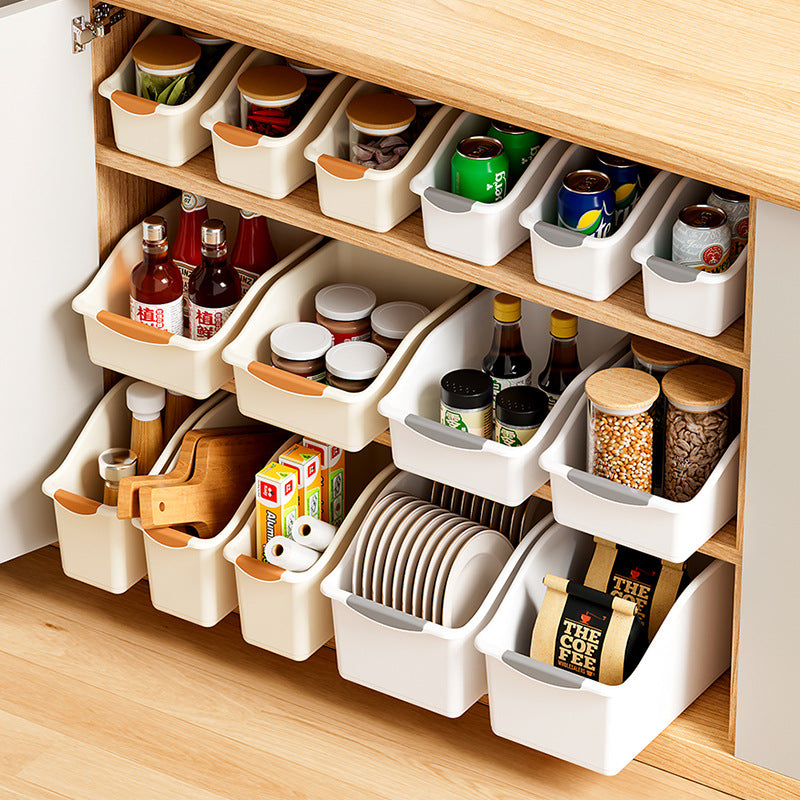 Household cabinet storage basket partition sundries storage box storage multi-functional oblique mouth ins pulley kitchen storage box