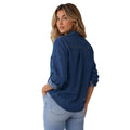 Fashion cross-border export denim shirt lapel double metal patch pocket single-breasted design workweareasiest for matchworkwear shirt