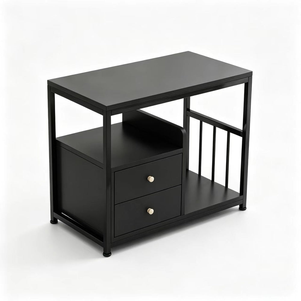 Mobile coffee table multifunctional storage table small apartment living room home iron sofa side table bedroom mobile bedside table