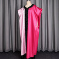 New african party dress - color block batwing sleeve design satin robe bubudress