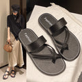Women's slippers 2025 summer outdoor wear korean style sandals retro elegant french fairy style soft flat bottom beach sandals