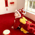 Winter jumpsuit chinoiserie chinese style baby 100-day banquet full moon 100-day baby girl spring & fallwinterthickened khaki