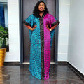 e-commerce  independent station african plus size women's clothing velvet sequined dress patchwork printed robe