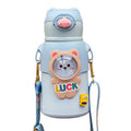 Cute and fun kids' insulated water bottle - 316 stainless steel, food-grade, cartoon design, portable student straw cup