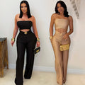 C7535 cross-border   fashion women's summer new slim-fit stretch casual jumpsuit