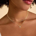Amazon's popular new double oval overlapping pendant necklace, fashionable and versatile for commuting, a must-have necklace for women