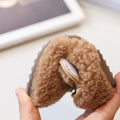 Vancahao girls' fall/winter fleece-lined lambswool outdoor cotton shoes,  new korean style cute fluffy shoes for kids
