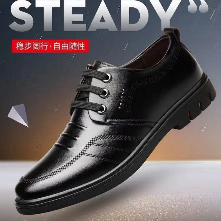 New men's casual leather shoes - spring collection: trendy, breathable work shoes, soft leather casual sneakers with flexible soles