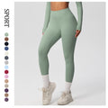 European and american high-waisted brushed nylon yoga pants - cloud-like outdoor activewear leggings - quick-dry, breathable running and fitness tights